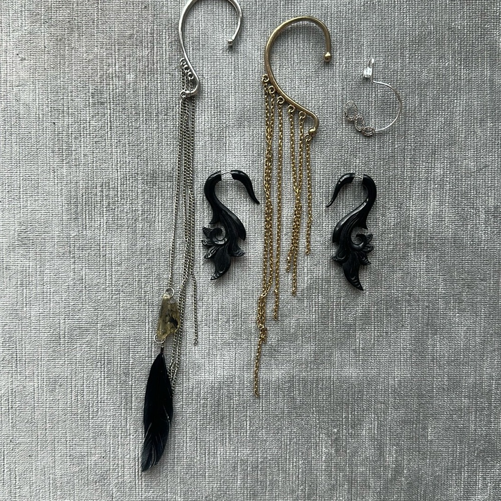 Funky Trendy Ear Cuffs and Earrings